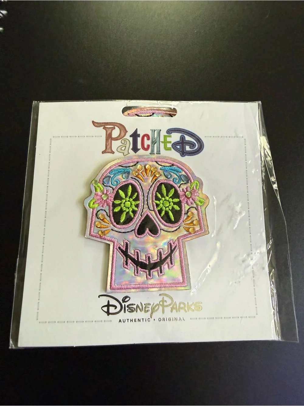 Disney Colorful Sugar Skull Holographic sticky patch & 1 subject notebook